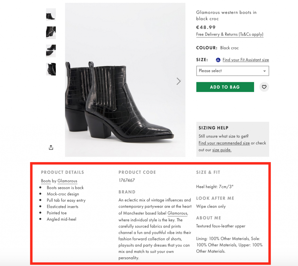 automated product descriptions