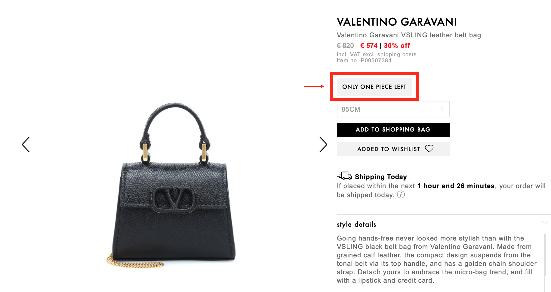 Ecommerce product pages optimization Mytheresa one piece left Ecommerce product pages optimization Mytheresa one piece left
