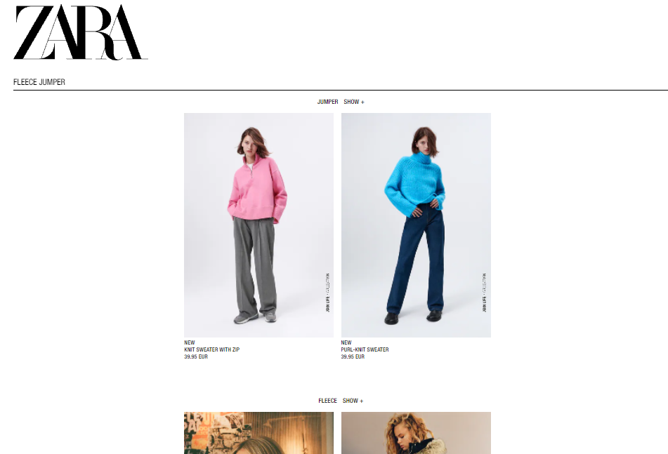 Zara no search results page Zara no search results page